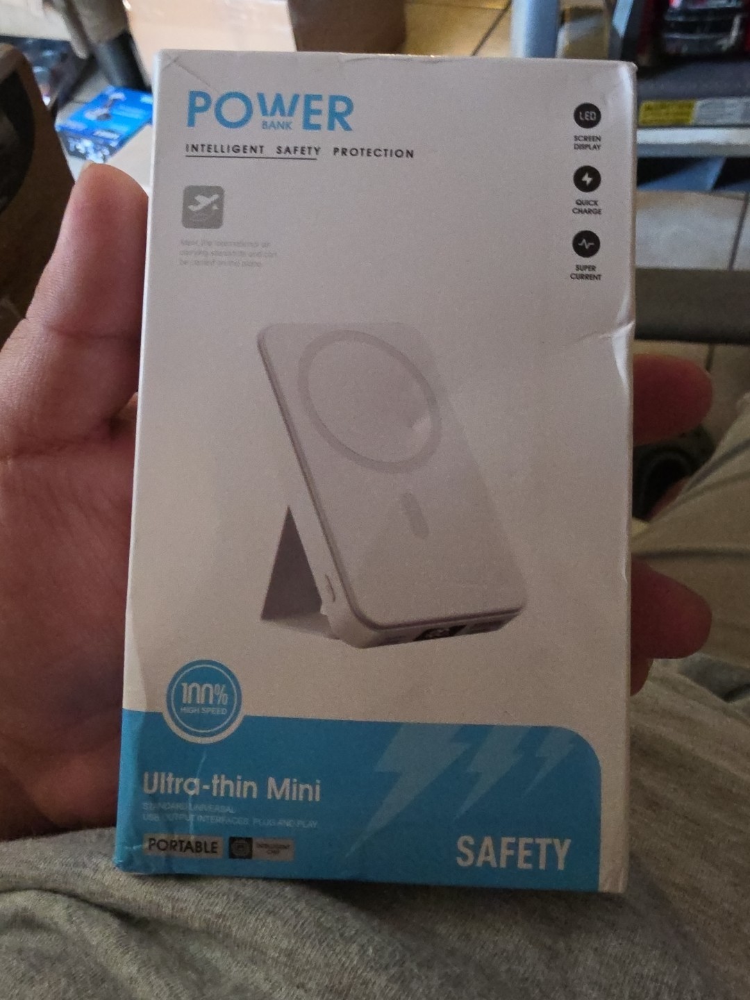 Ultra-thin Mini Power Bank Portable Quick Charge LED Display Super Current Safe