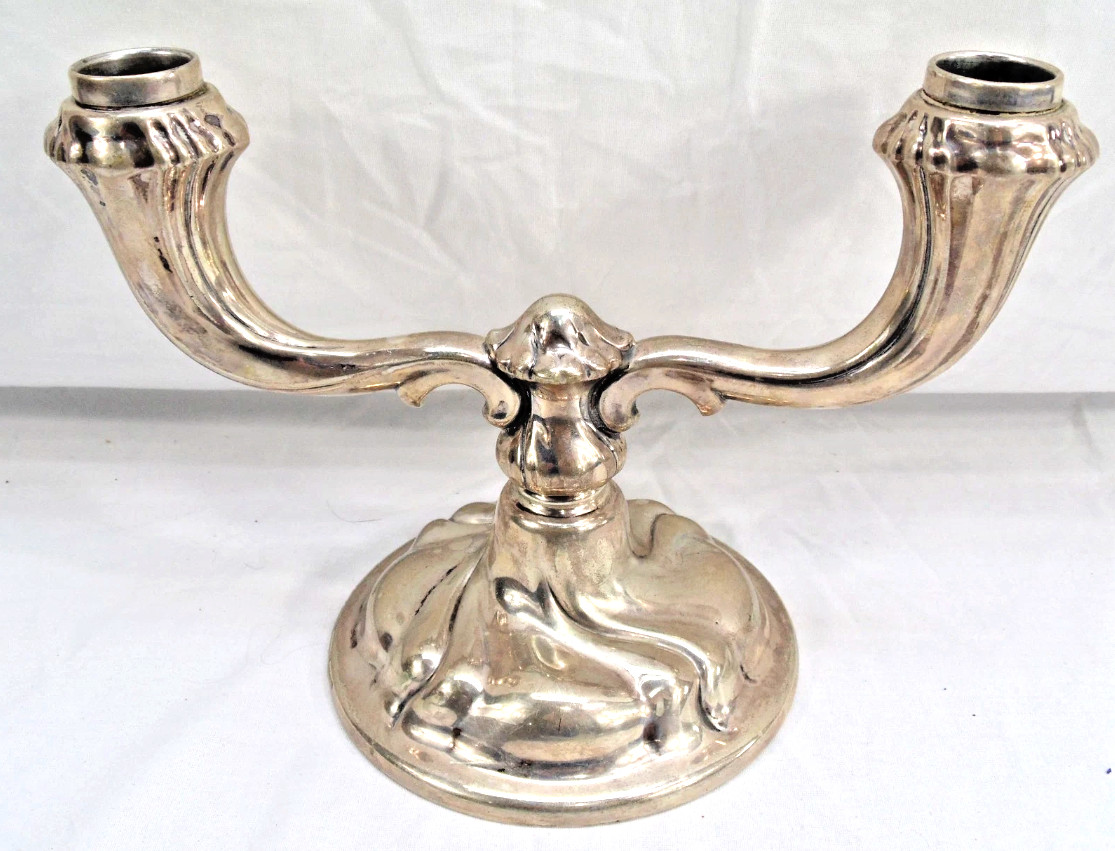 ✡REAL Jewish German ANTIQUE RARE SHABBAT judaica silver candle holder candelabra