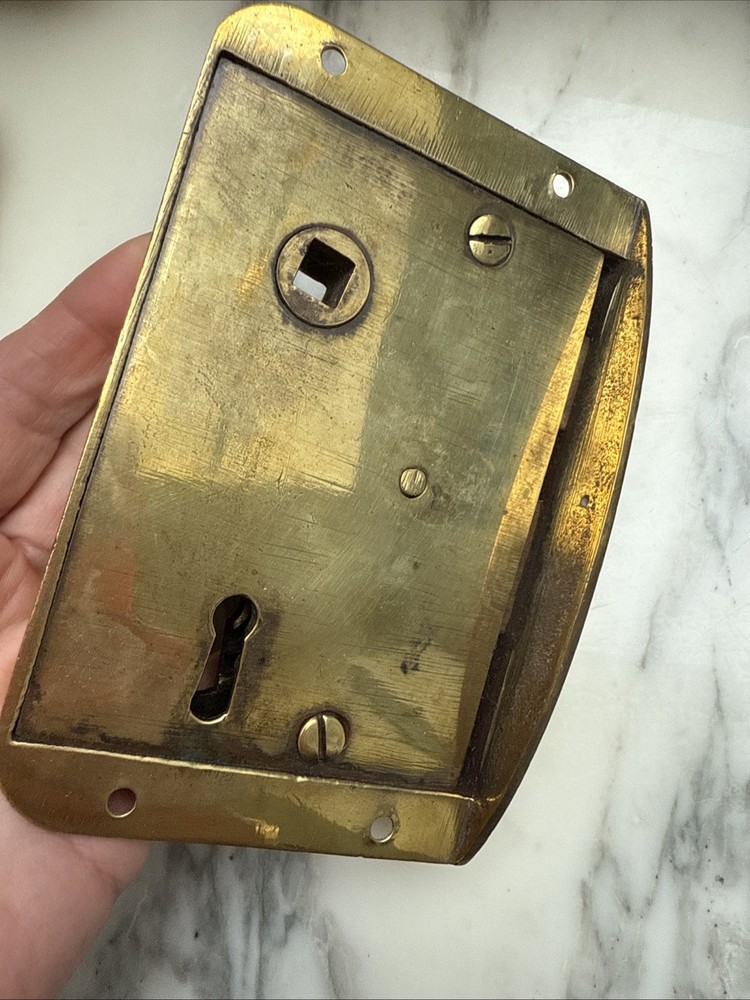 Antique Brass Rim Lock And Keep