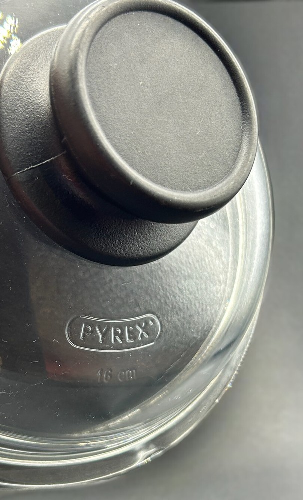 Pyrex Replacement Lid With Black Handle 6” Inner 7 11/16” Outer - 16 CM