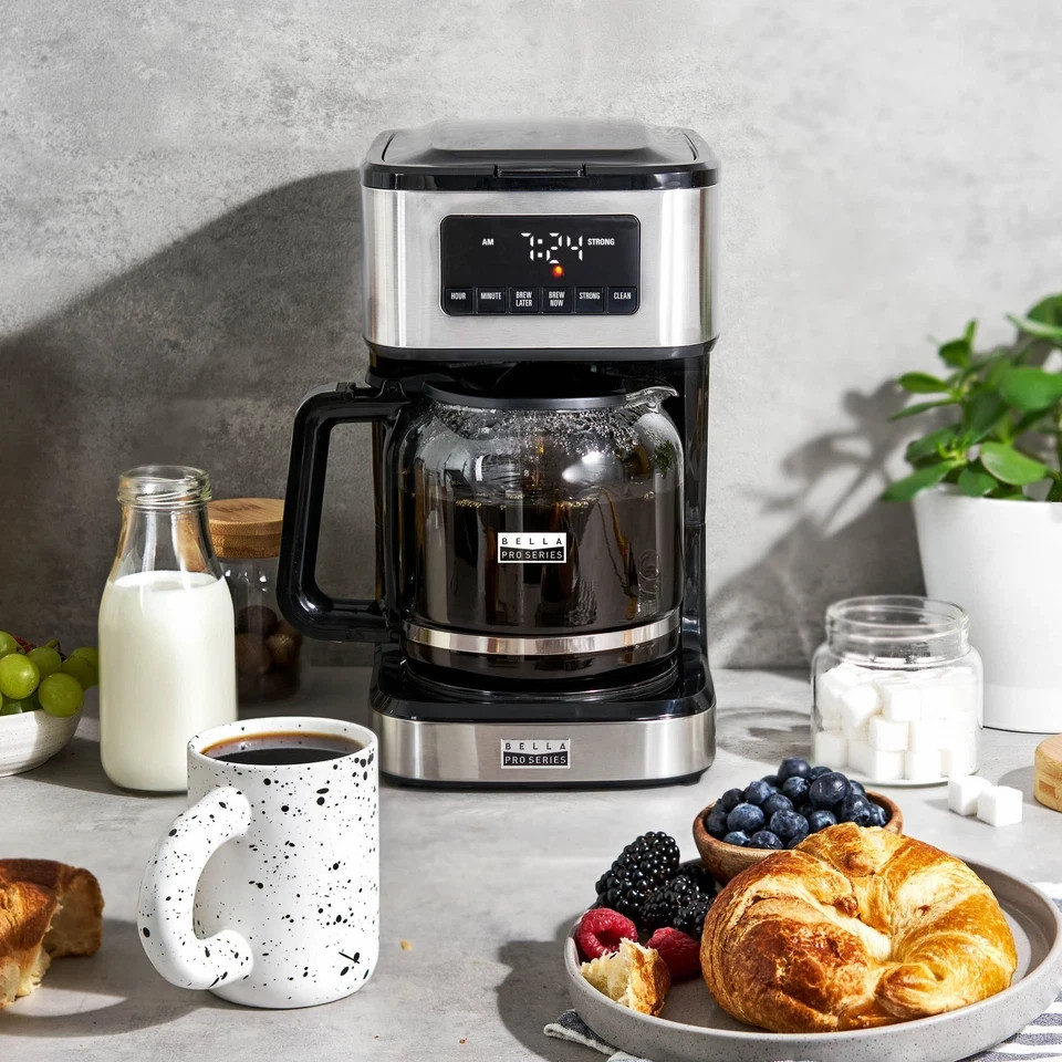 bella PRO - 12-Cup Programmable Coffee Maker - Stainless Steel