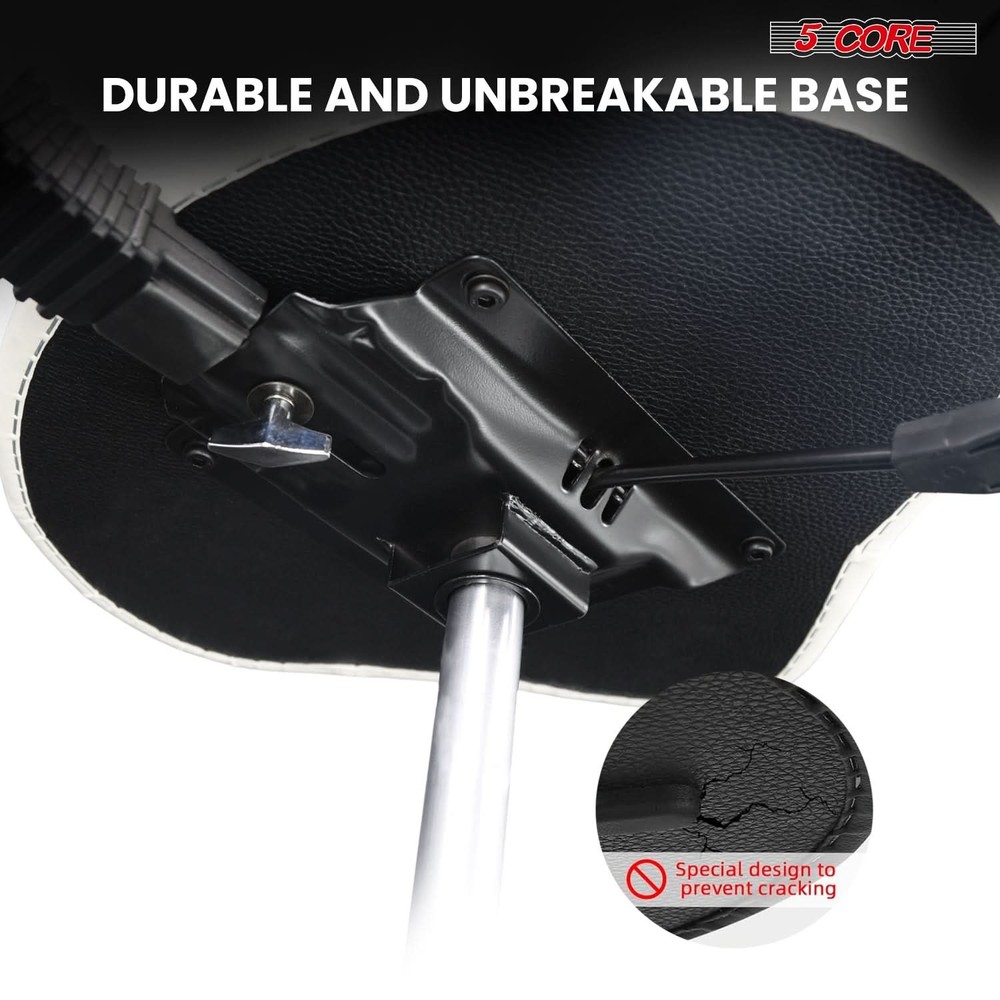5 Core Drum Throne w Backrest 4" Padded Stool Adjustable 24.5" 441Lb Capacity