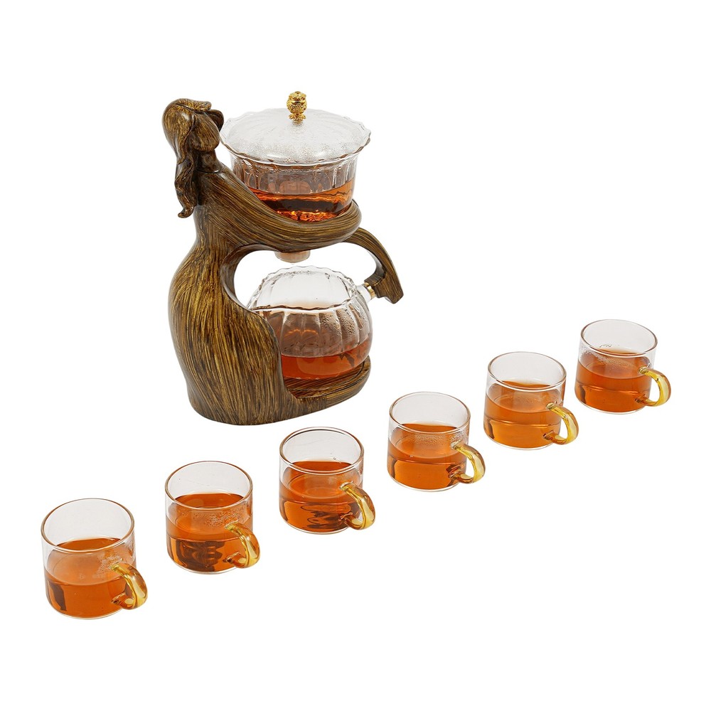 Modern Tabletop Teapot Set, Semi Automatic Tea Set, Tea Set with 6 Small Cups