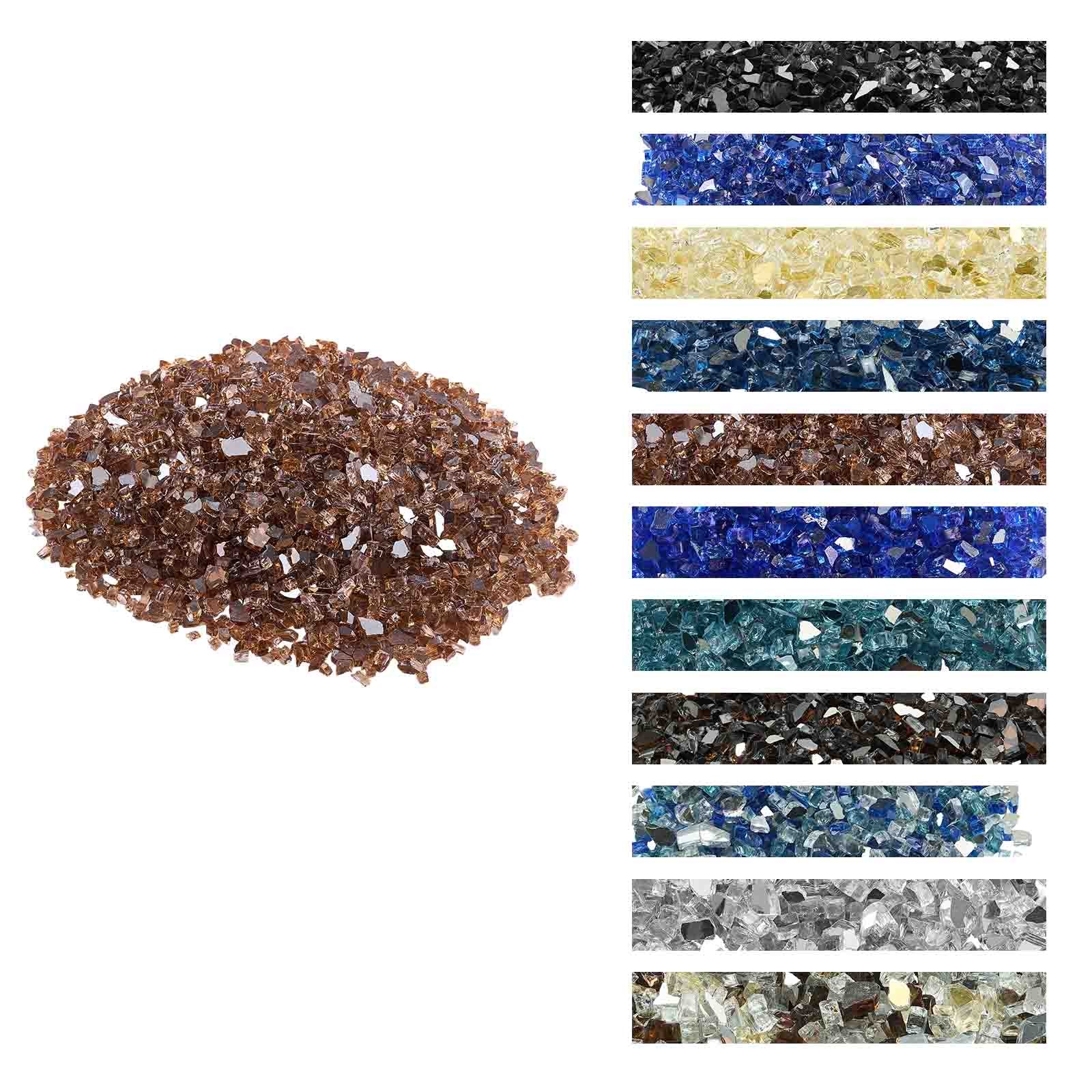 VEVOR 10 LBS Fire Glass 1/4-Inch Fireplace Glass Rocks for Fire Pit Table Copper