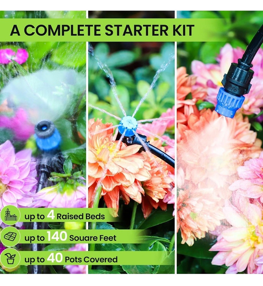 230FT Drip Irrigation System Kit, Automatic Garden Watering System for Plants