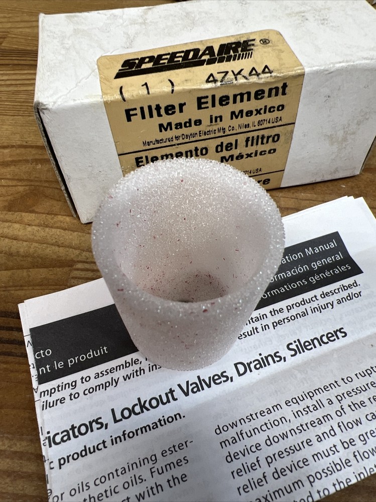 Speedaire Filter Element Mfr # 4ZK44