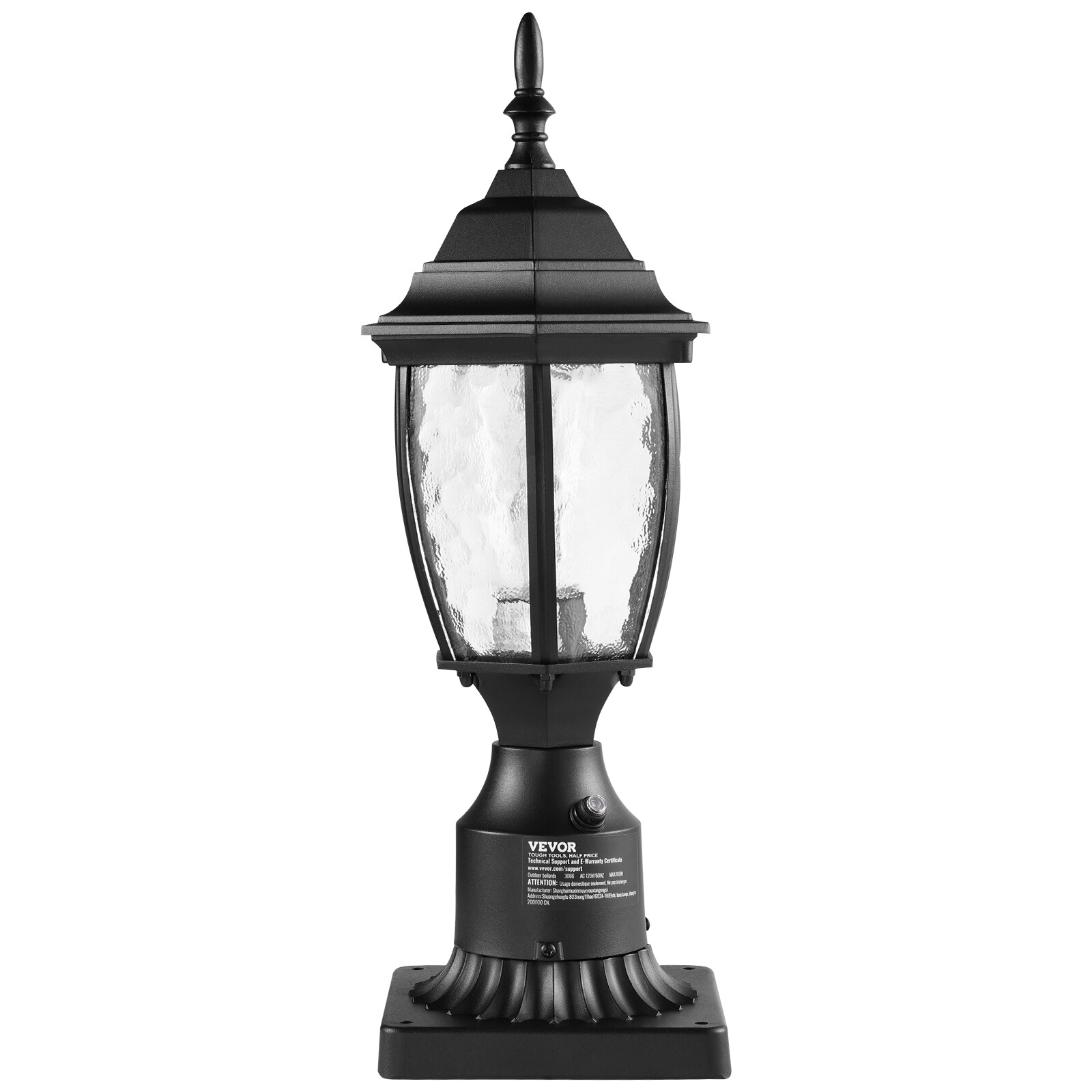 VEVOR Dusk to Dawn Outdoor Lamp Post Light Fixture 15.75 in Pole or Pier Mount