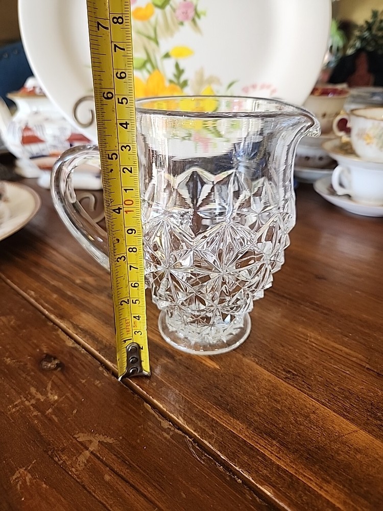 Tiffin Williamsburg Pressed: Clear Pressed Glass Pitcher with Raised Points