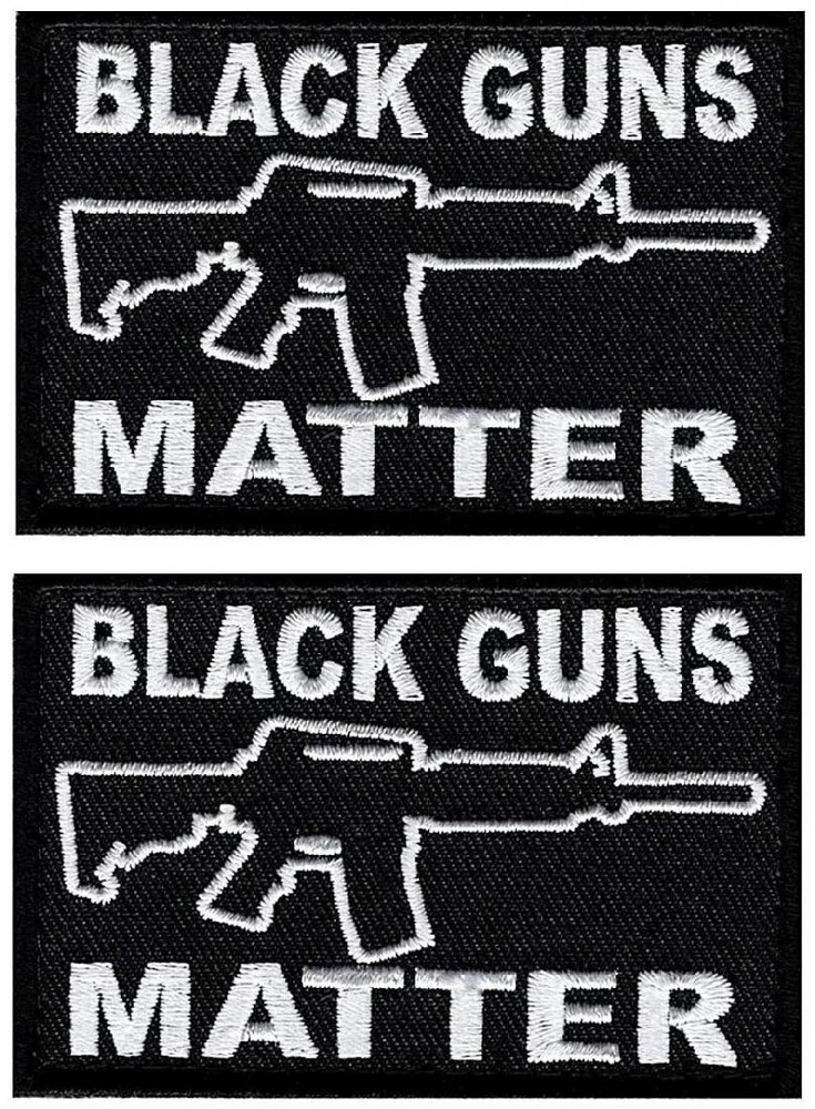 Black Guns Matter Embroidered Morale Patch  | 2PC  Hook Backing  3"x2"