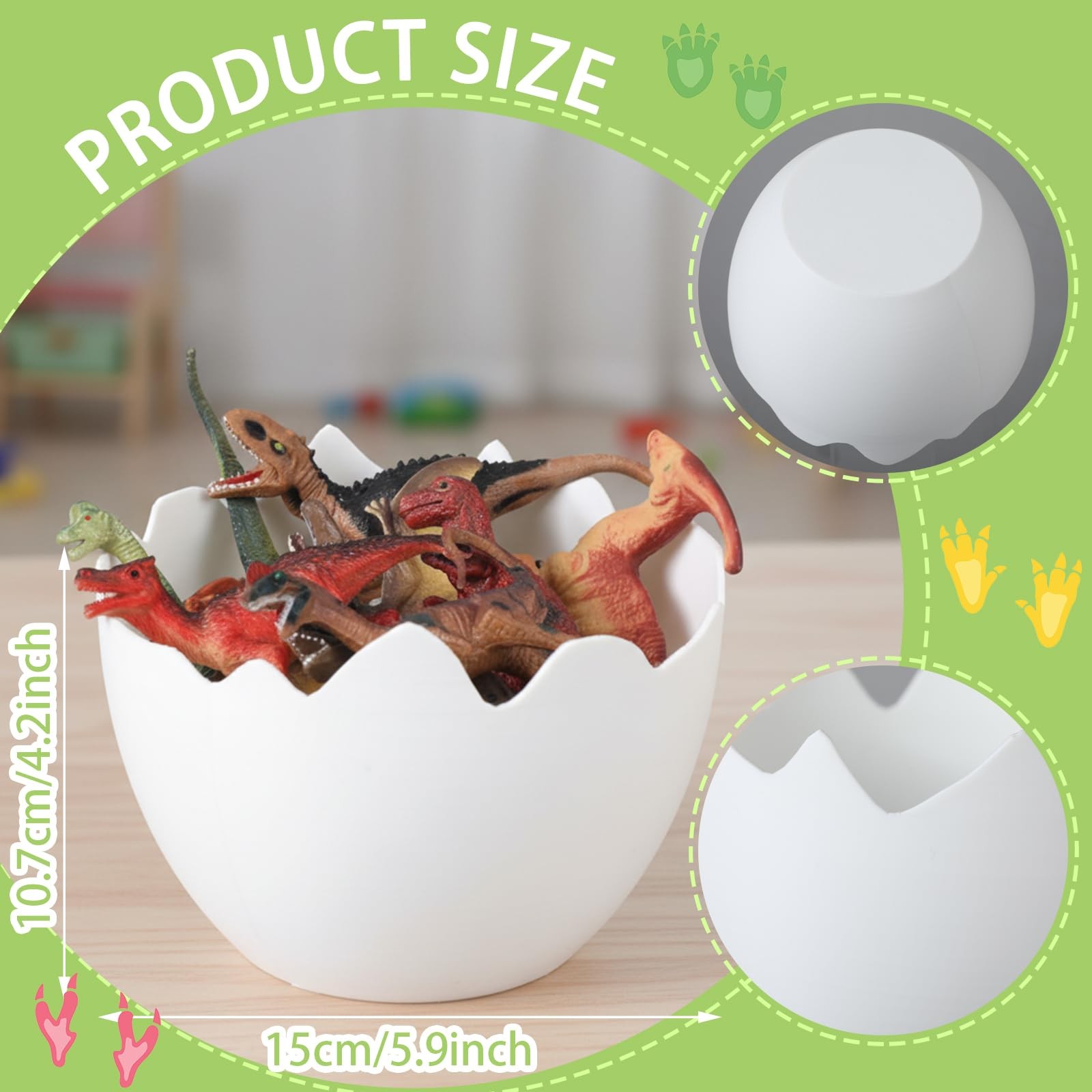 Dinosaur Themed Party Decorations Easter Table Centerpiece 4 Plastic Egg Shap...