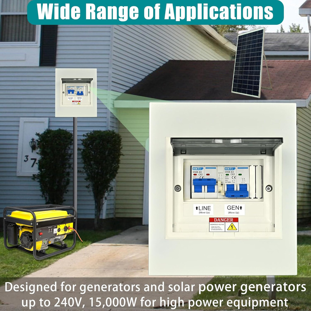 Transfer Switch for Home Generator, Upgraded 63 Amp Generator Transfer Switch, 1