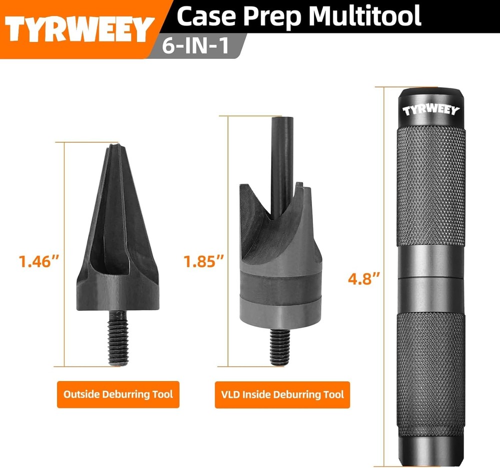 Case Prep Multitool, Chamfer Deburring Tools for Reloading, Primer Black