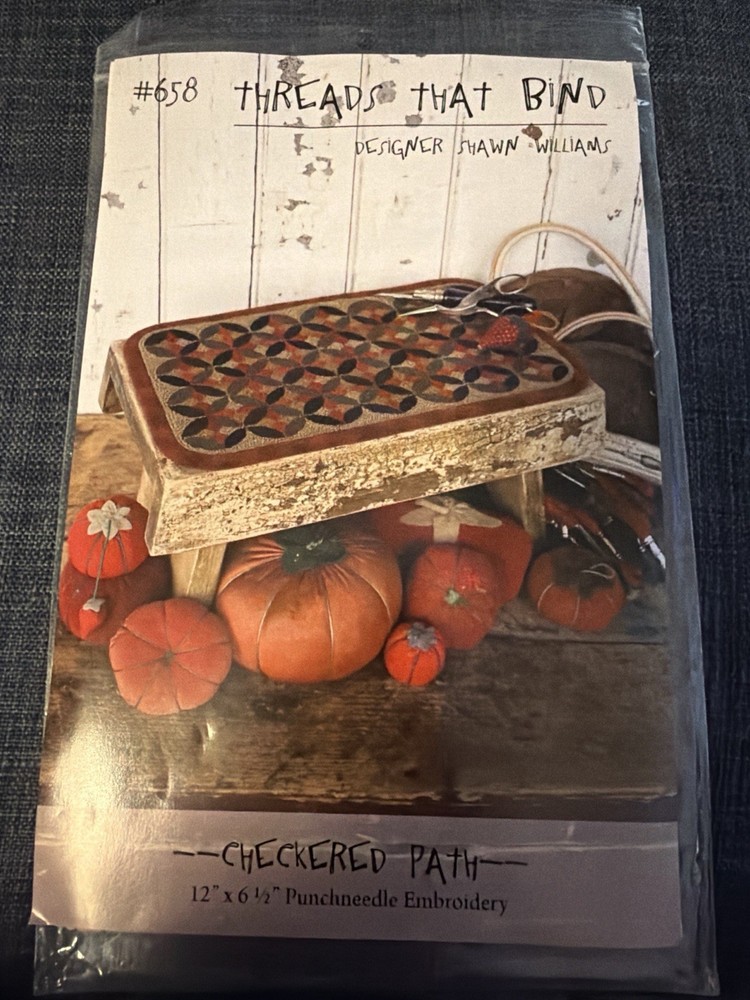 Threads That Bind #658 Checkered Path Punchneedle Pattern Shawn Williams