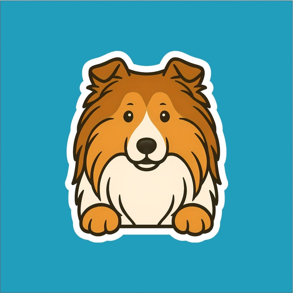 Collie Peeking Sticker