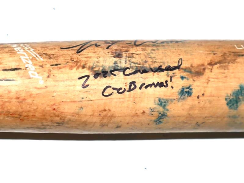 LUKE WADDELL GWINNETT STRIPERS #75 GAME USED BLACK LOUISVILLE SLUGGER BAT BRAVES