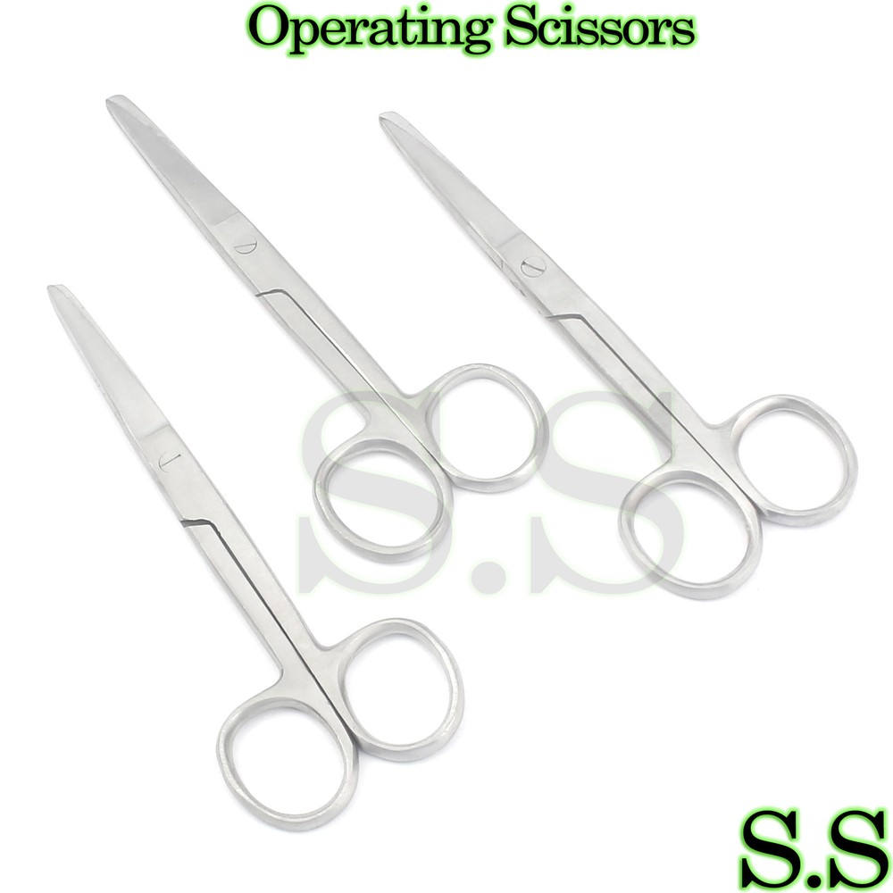 3 Pieces Of Operating Dissecting Scissors 4.5" Str Sharp Blunt