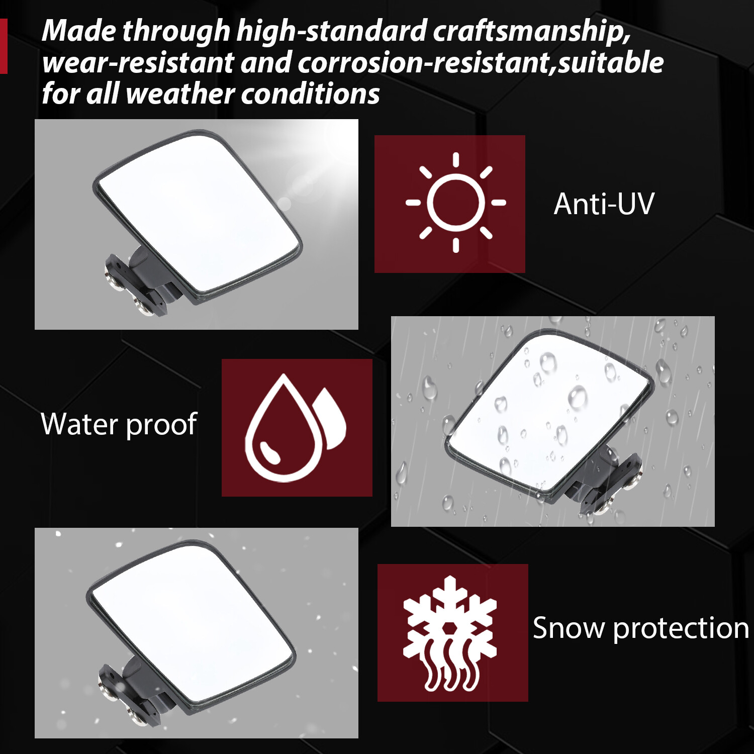 220lb Universal Magnetic Tractor Side Mirrors LH+RH For Kubota John Deere Mower