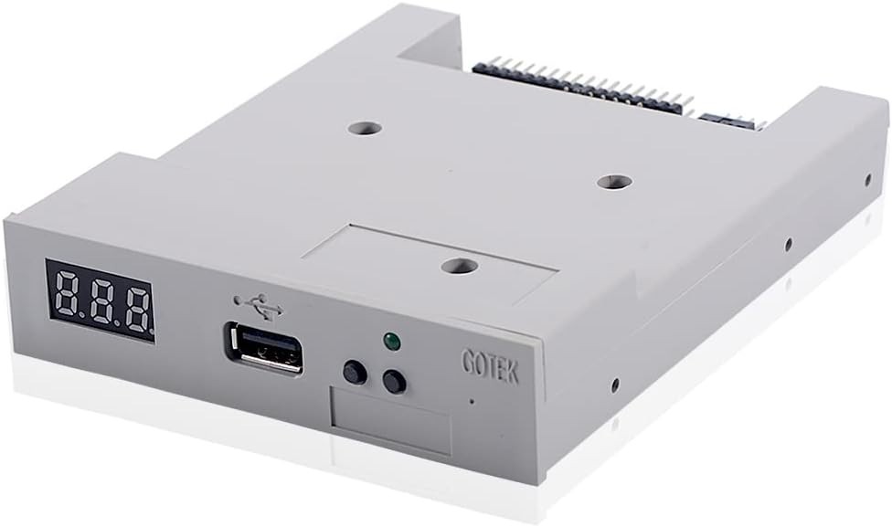Gray USB SSD Floppy Emulator - Versatile 3.5 Inch Design, 1.44MB Storage
