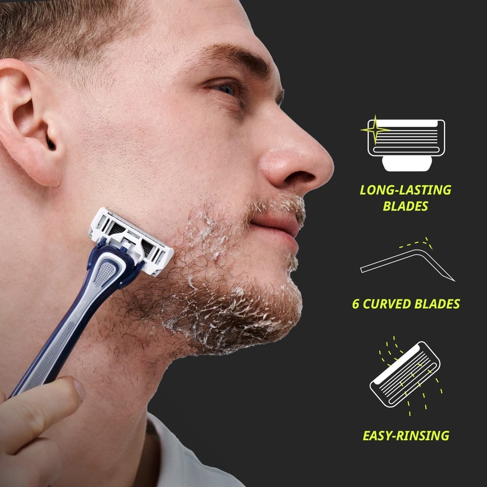 Dorco Pace 6 Plus - Six Blade Disposable Razors with Trimmer - Value Pack (9...