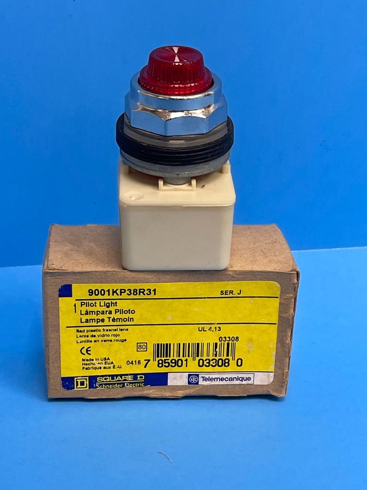 NEW Square D 9001KP38R31 30mm, 120V AC/DC, Red Pilot Light