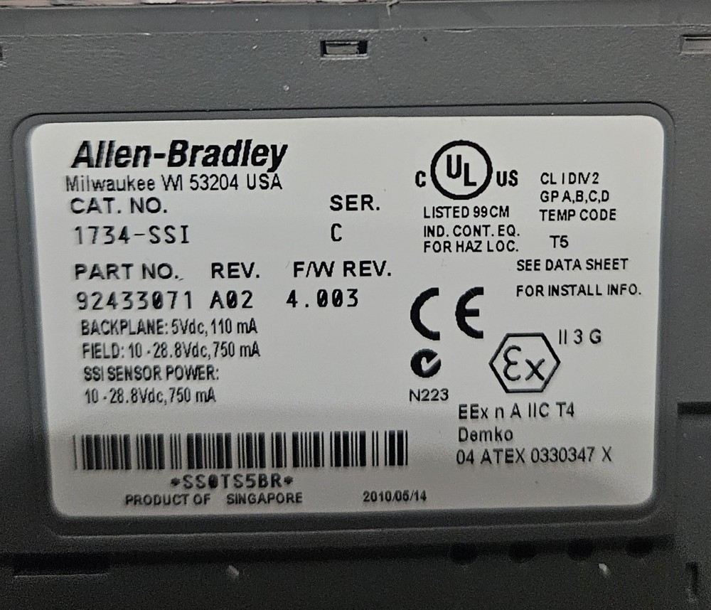 Allen Bradley 1734-SSI Encoder Input Module