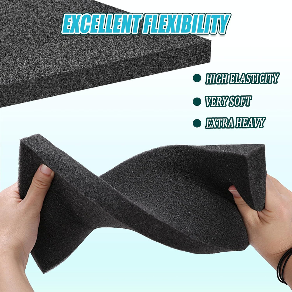 Black Packing Foam Sheets- 8PCS Cuttable Polyurethane Foam Pads Polyurethane Cus