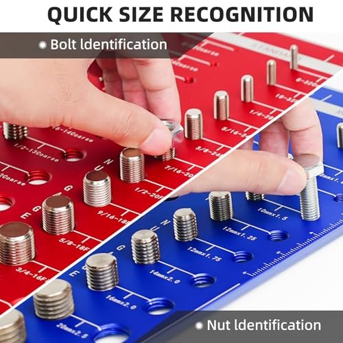 Nut and Bolt Thread Checker Standard and Metric, 44 Bolt 44 Size Thread Checker
