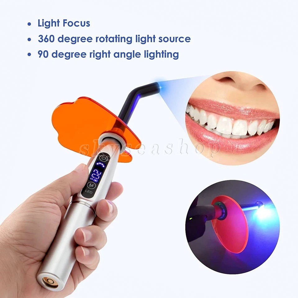 Upgraded Rainbow LED Curing Light 1500-2000mw/cm2 3 Modes Silver Dental