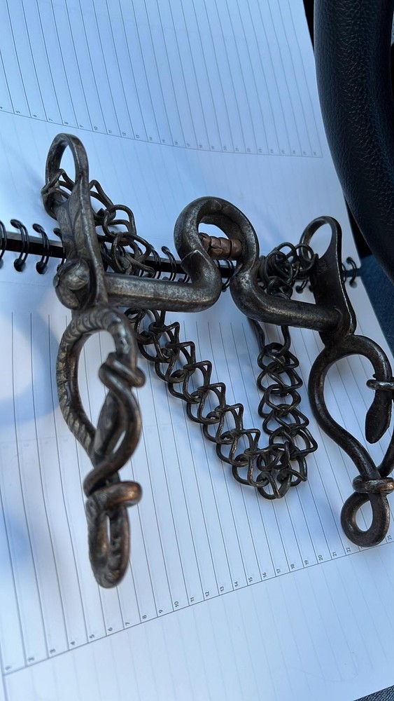 Antique Burro Bit w/ Snakes & Silver