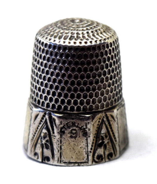 4 Antique Native American Indian Sterling Silver Thimbles