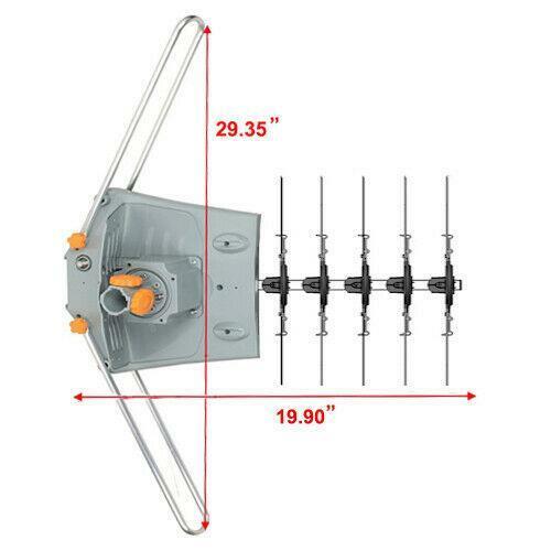 990 Miles Outdoor Amplified TV Antenna Motorized HDTV 1080P 4K 360° Rotation