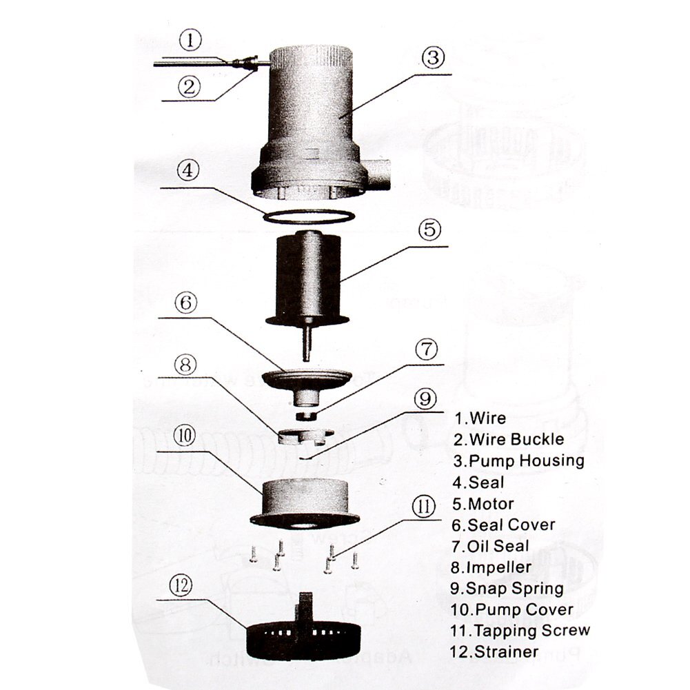 12V Marine Bilge Water Sump Pump Submersible 2000GPH Silent Fishing Marine Boat