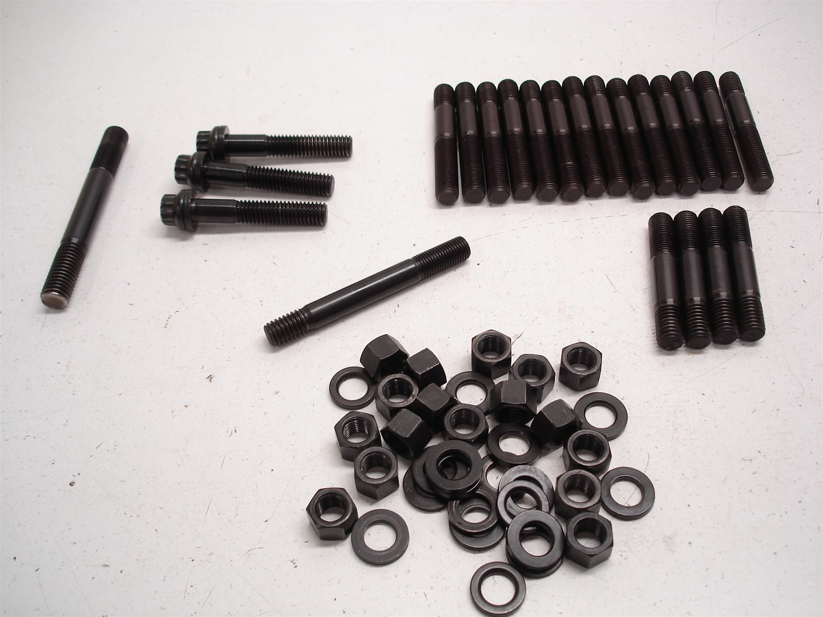 23 ARP 7/16" HEAD STUDS / BOLTS ASSORTED W/ NUTS & WASHERS 3.130" 2.760" 3.740"