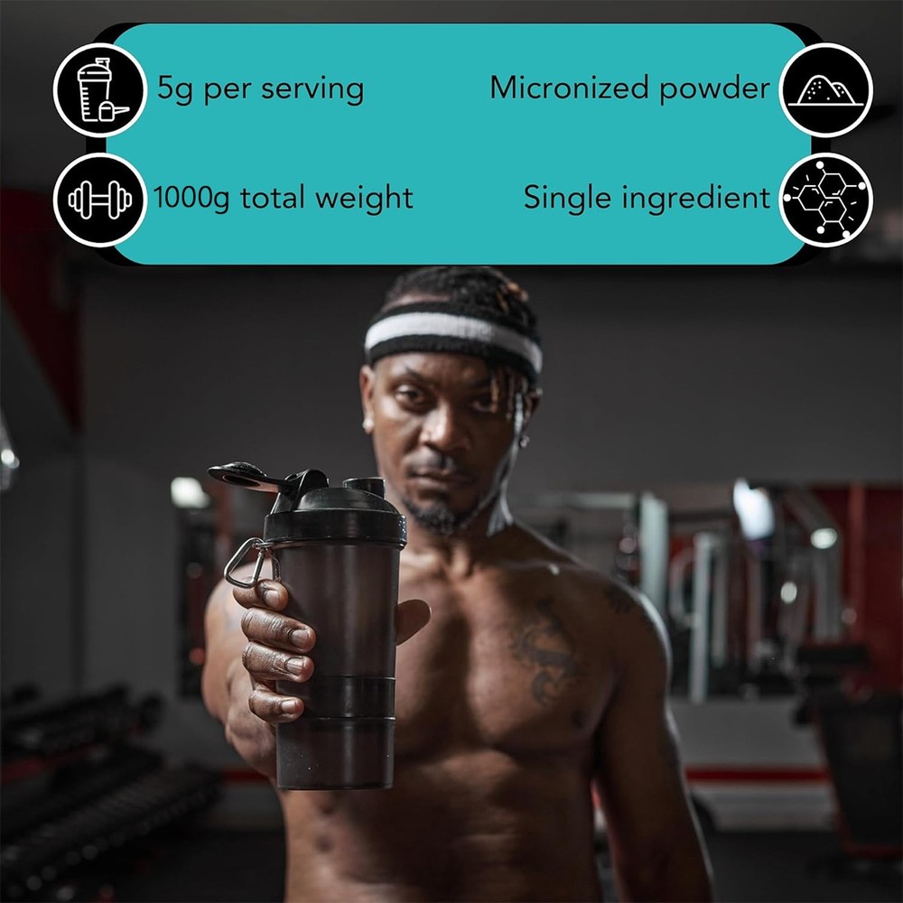 Pure Creatine Monohydrate Powder 2000G 5000mg Per Serving Micronized Creatine