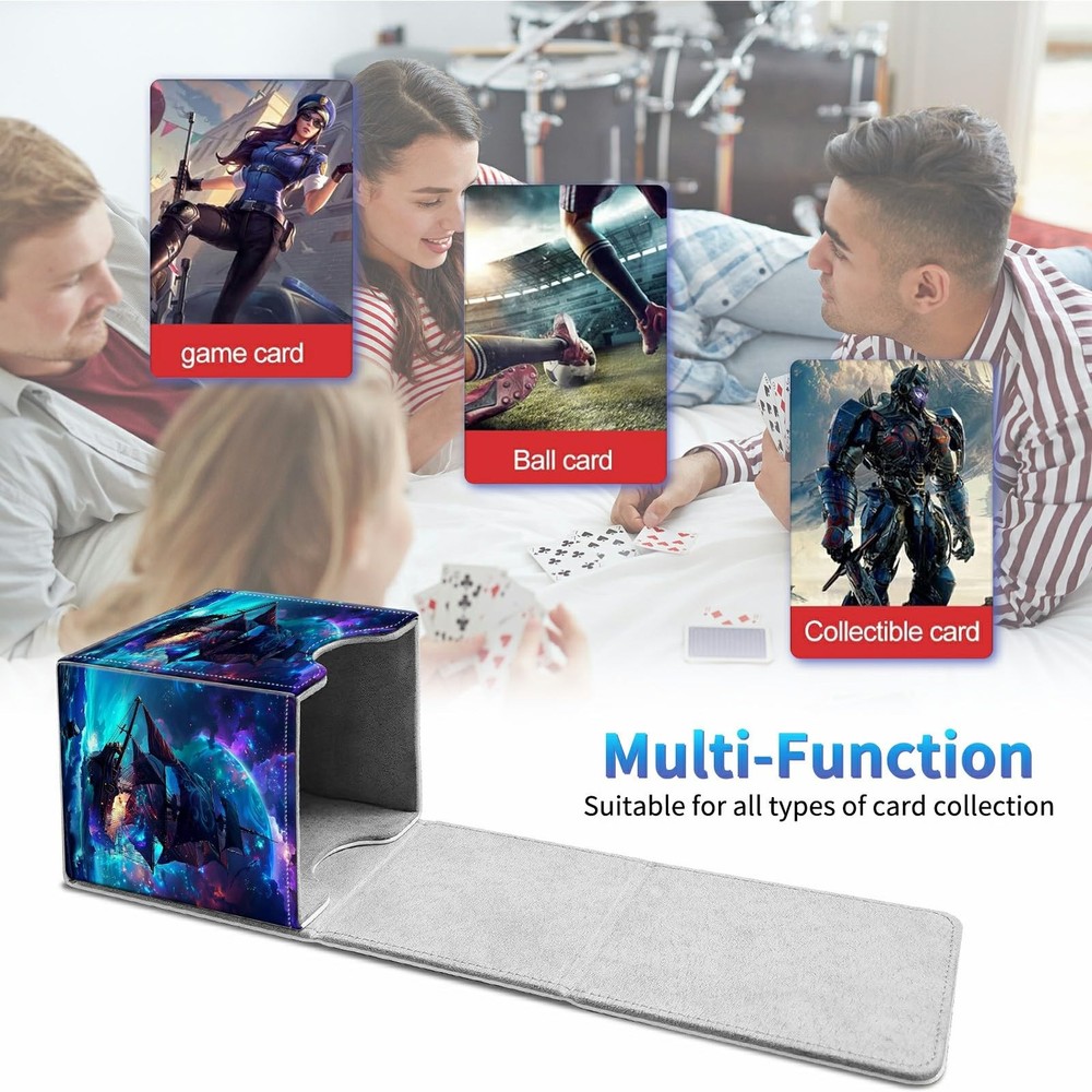 Card Deck Box for Trading Cards, MTG Commander Deck Box Fits 100+ Single Slee...