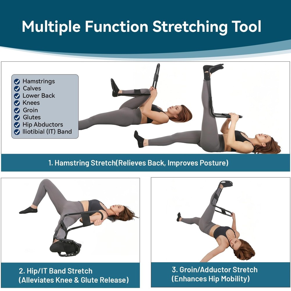 Hamstring Stretcher, Knee Extension Device, Lower Back, Hip & Calf Stretching