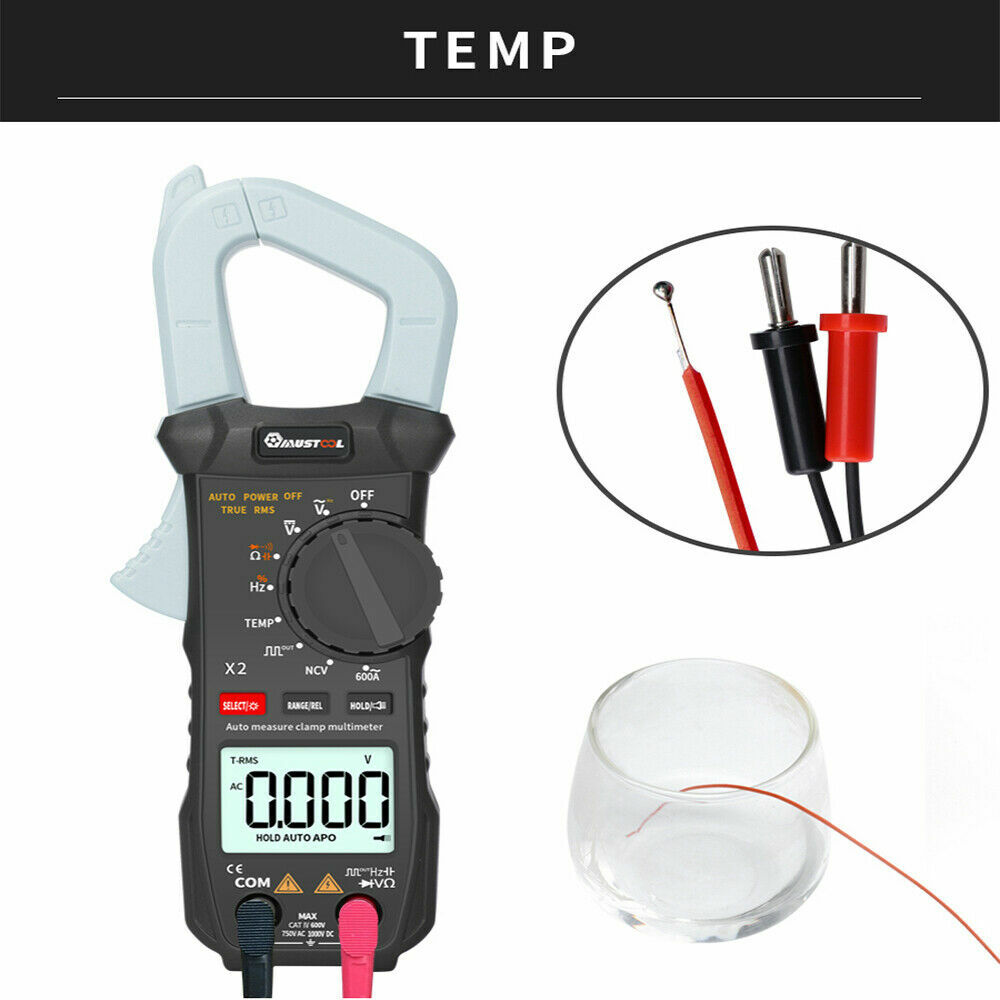 6000 Counts True RMS Clamp Meter AC DC Voltage & Current Digital Multimeter