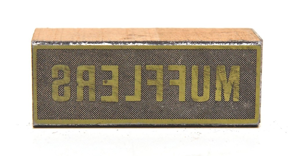 VINTAGE PRINTERS BLOCK MUFFLER ADVERTISEMENT