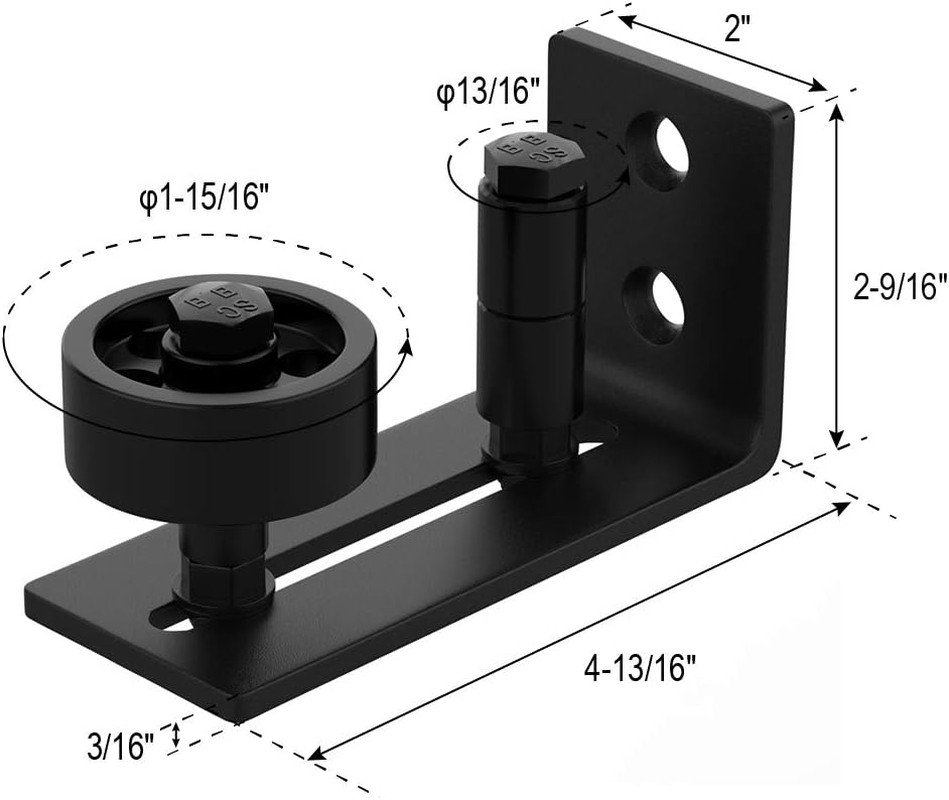 Sliding Barn Door Floor Guide Wall Mounted Hardware for Flush Bottom Adjustable