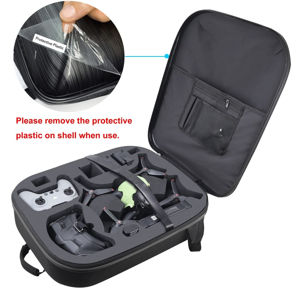 PONYRC Professional Hard Case for DJI FPV Combo Drone, Large, Backpack