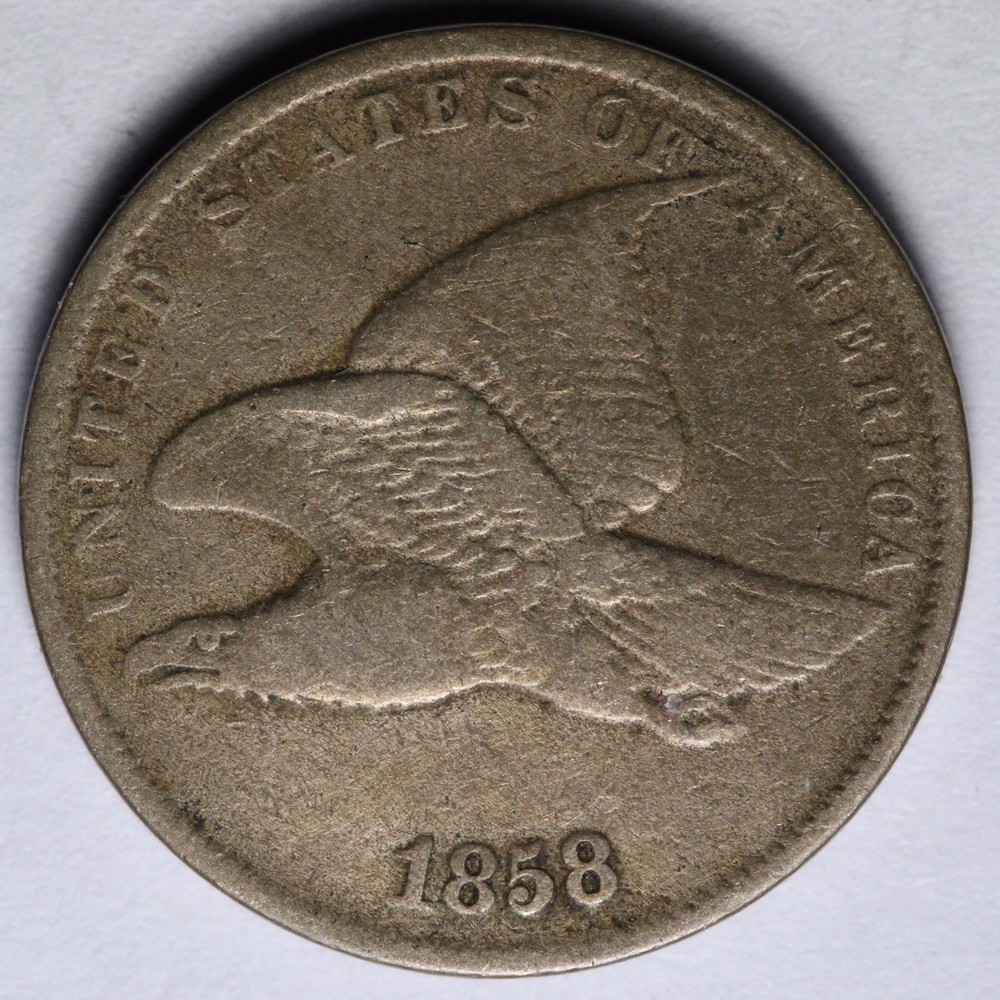 1858 SL Flying Eagle Cent Penny VF E105 GWHN