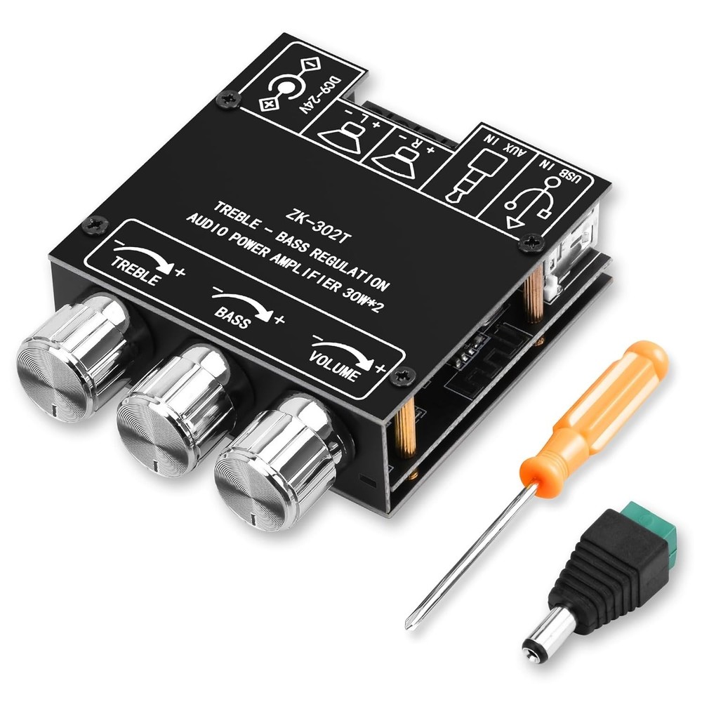 Wireless 60W Bluetooth Amplifier Board with Multiple Inputs for Easy Setup