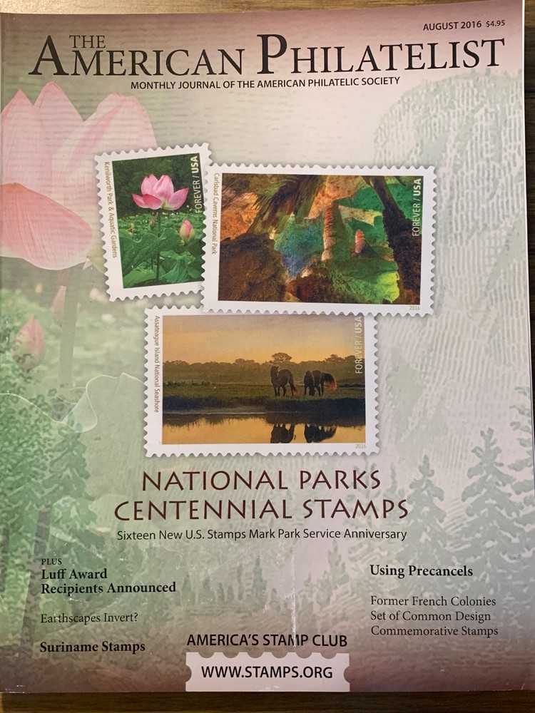 American Philatelist Magazine  2016,  August