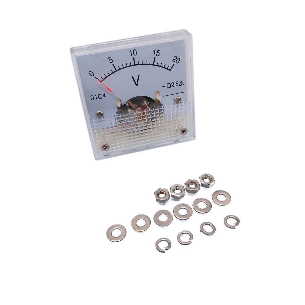 US Stock DC 0 ~ 20V Square Analog Volt Pointer Needle Panel Meter Voltmeter 91C4