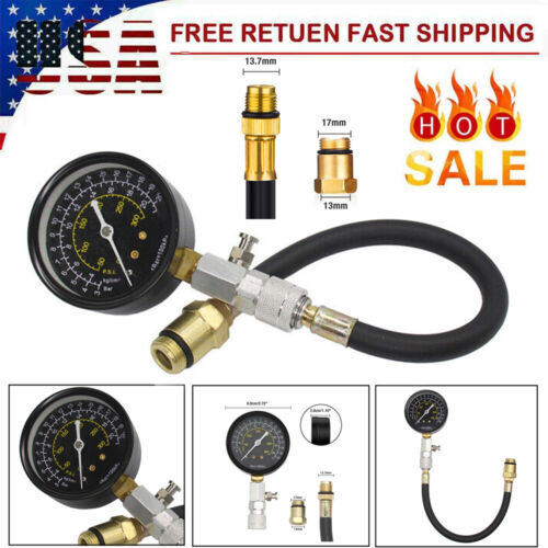 Engine Cylinder Compression Gauge Tester Kit Gas Engine Diagnostic Testing Tool