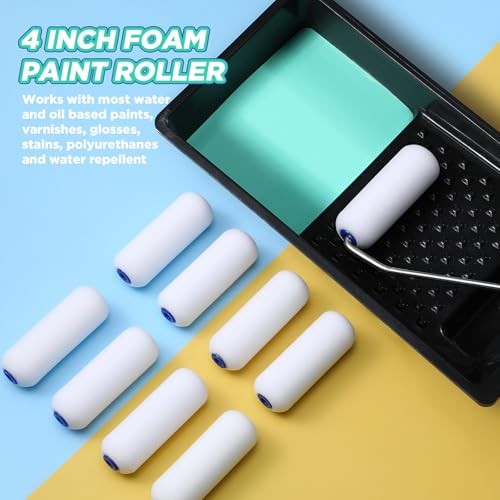40 Pcs 4 Inch Foam Paint Rollers Mini Paint Roller Covers High Density Small