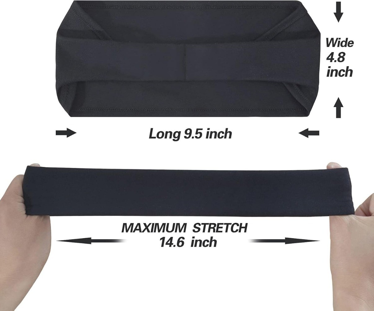 5 Pack Workout Headbands - Moisture Wicking Sports Sweatbands for Men & Women