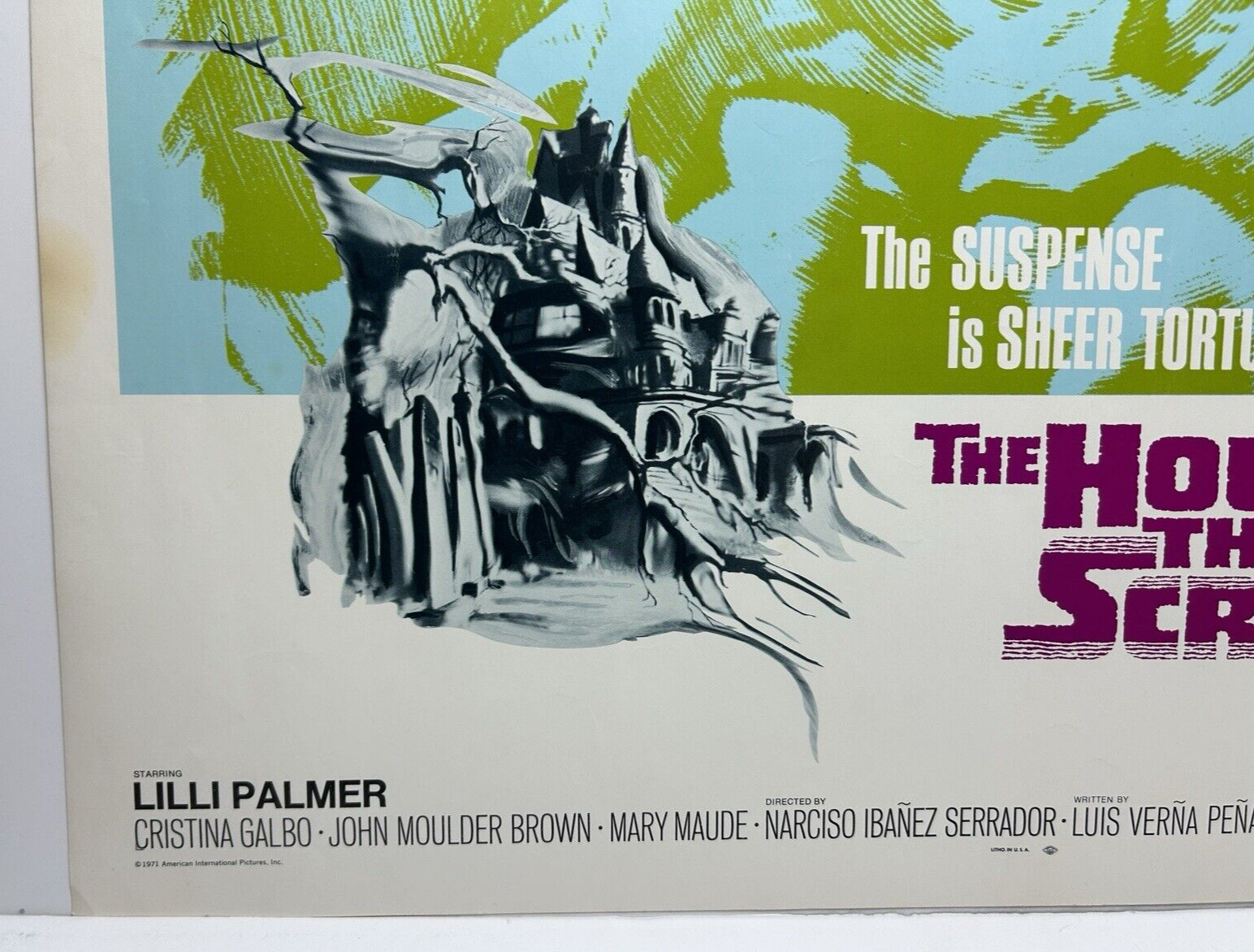 1971 Horror Movie Poster * THE HOUSE THAT SCREAMED * Thriller HALF SHEET 22 x 28