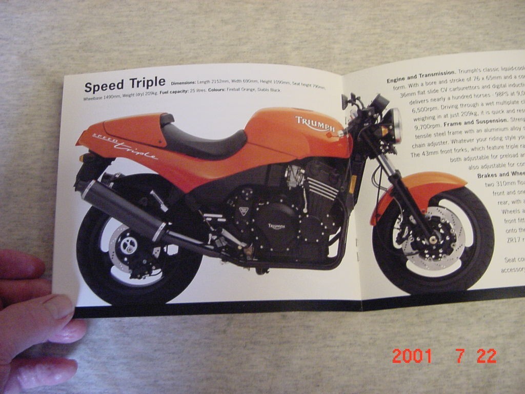 Vintage Triumph 1995 Motorcycle Brochure