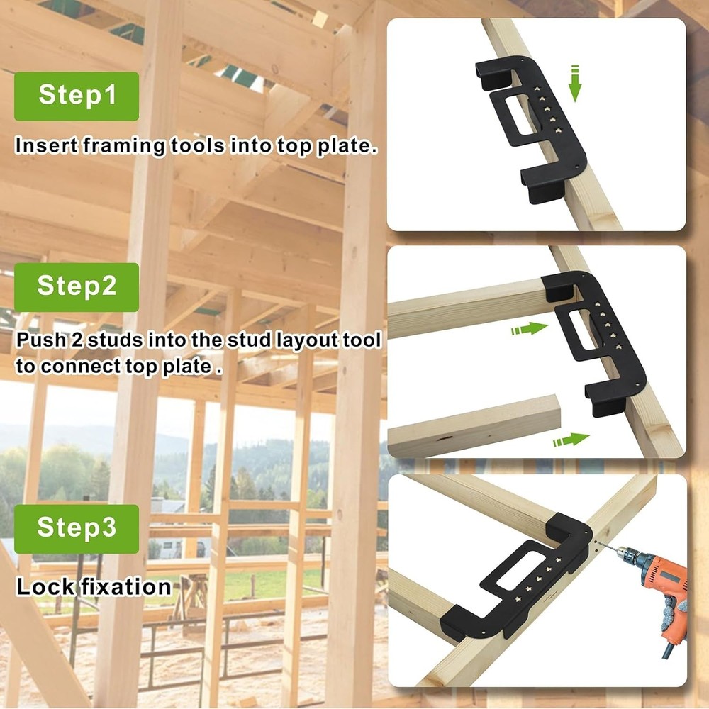 1PCS Stud Layout Tool Framing Tools 12 Inch Framing Spacing Tool, Precision Meas